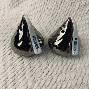 Vintage Hershey's Kisses Salt & Pepper Shakers Silver Candy Metallic Chrome Set